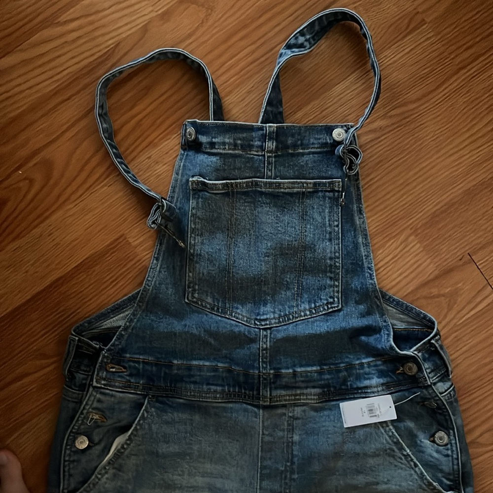 Old Navy OG Straight Workwear Jean Overalls 12 Petite - Picture 2 of 7